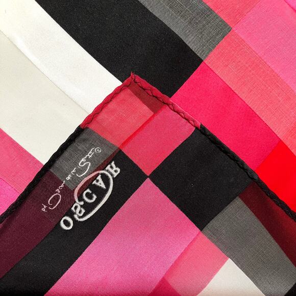 Oscar by Oscar de la Renta Silk Scarf Set: Two Vintage Square Neckerchiefs - Picture 11 of 11